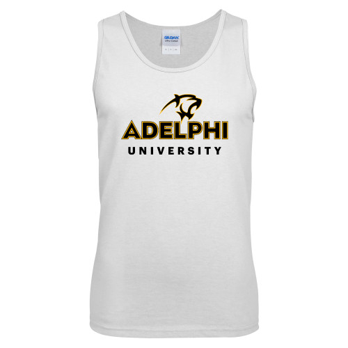  White Tank Top - Panther Head Adelphi University