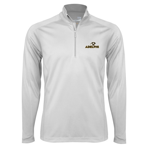  Syntrel White Interlock 1/4 Zip - Adelphi with Panther Head
