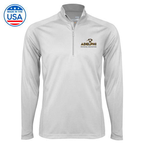  Syntrel White Interlock 1/4 Zip - Adelphi Physical Education