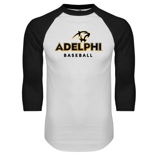  White/Black Raglan Baseball T Shirt - Baseball