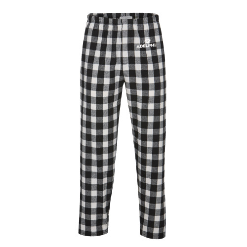  Boxercraft Black/White Unisex Buffalo Flannel Pajama Pant - Adelphi with Panther Head
