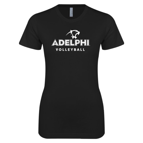  Next Level Womens Black Boyfriend Tee - Volleyball