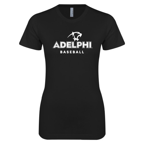  Next Level Womens Black Boyfriend Tee - Baseball