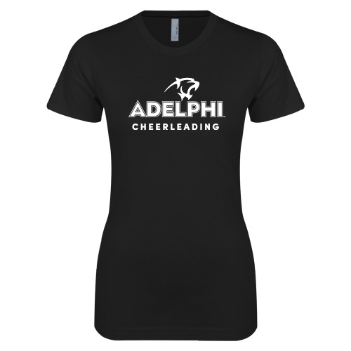  Next Level Womens Black Boyfriend Tee - Cheerleading