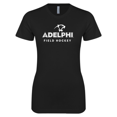 Next Level Womens Black Boyfriend Tee - Field Hockey