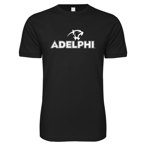  Next Level Black SoftStyle T Shirt - Adelphi with Panther Head