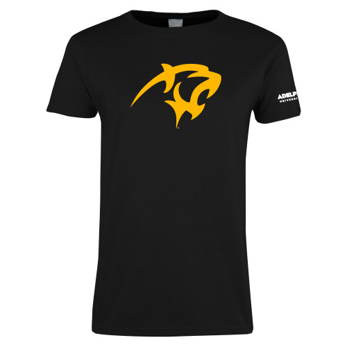  Womens Black Short Sleeve Tee - Panther Head
