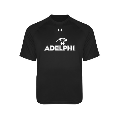  Under Armour Youth Black Tech Tee - Adelphi with Panther Head