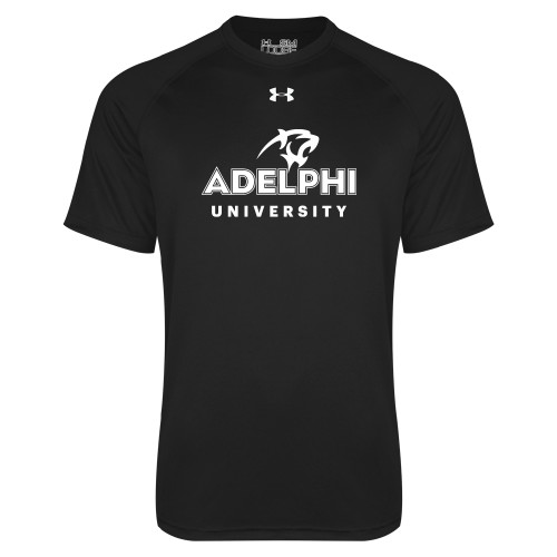  Under Armour Black Tech Tee - Panther Head Adelphi University