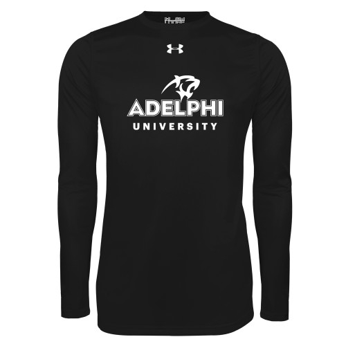  Under Armour Black Long Sleeve Tech Tee - Panther Head Adelphi University