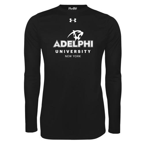  Under Armour Black Long Sleeve Tech Tee - Panther Head Adelphi University New York