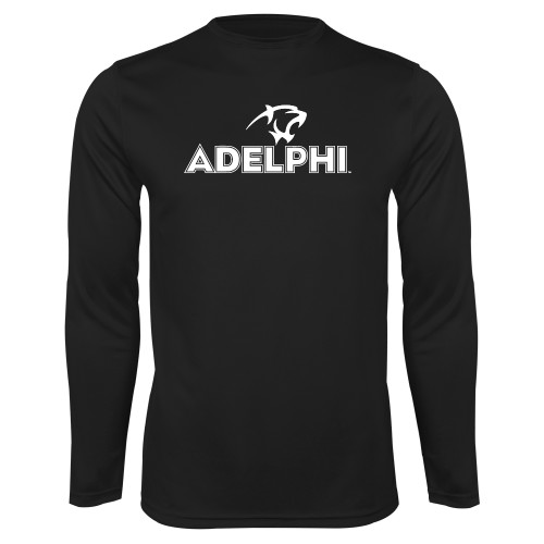  Black Performance Long Sleeve Shirt - Adelphi with Panther Head