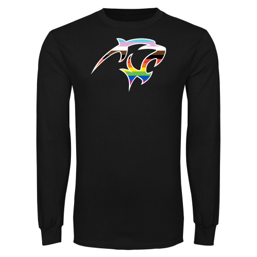  Black Long Sleeve T Shirt - Adelphi Pride Mascot Head
