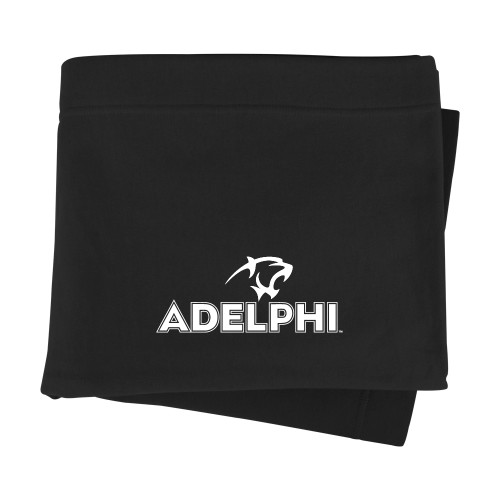  Black Sweatshirt Blanket - Adelphi with Panther Head