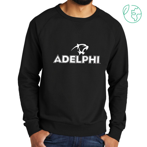  Allmade Black Organic French Terry Crewneck Sweatshirt - Adelphi with Panther Head