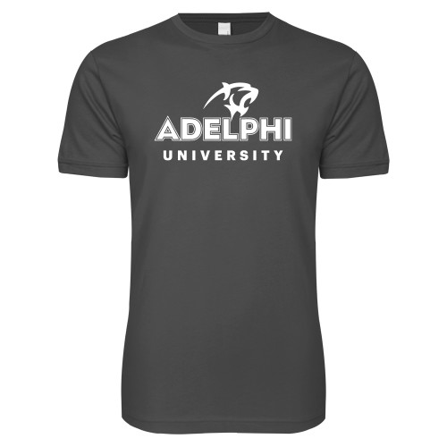 Next Level Charcoal SoftStyle T Shirt - Panther Head Adelphi University