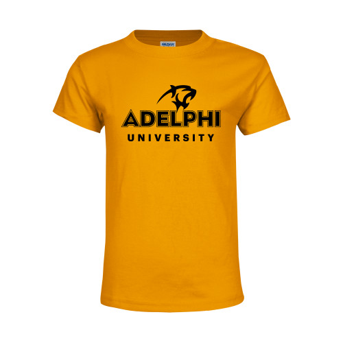  Youth Gold T-Shirt - Panther Head Adelphi University