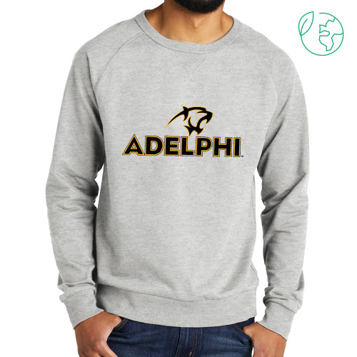  Allmade Light Grey Organic French Terry Crewneck Sweatshirt - Adelphi with Panther Head