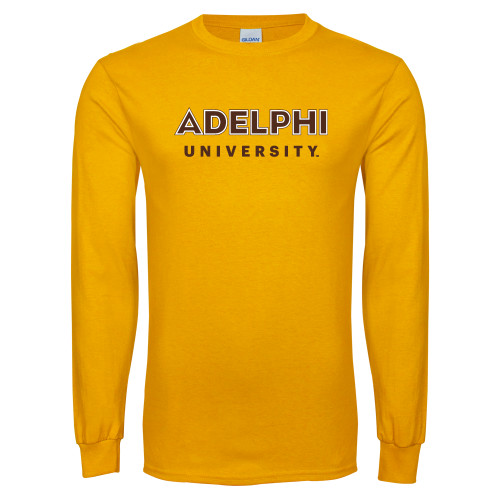  Gold Long Sleeve T Shirt - Adelphi University Institutional