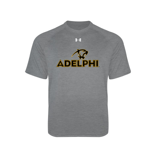  Under Armour Youth Grey Tech Tee - Adelphi with Panther Head