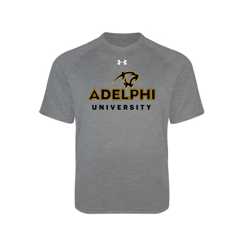  Under Armour Youth Grey Tech Tee - Panther Head Adelphi University