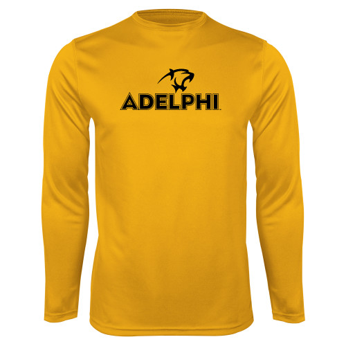  Gold Performance Long Sleeve Shirt - Adelphi with Panther Head