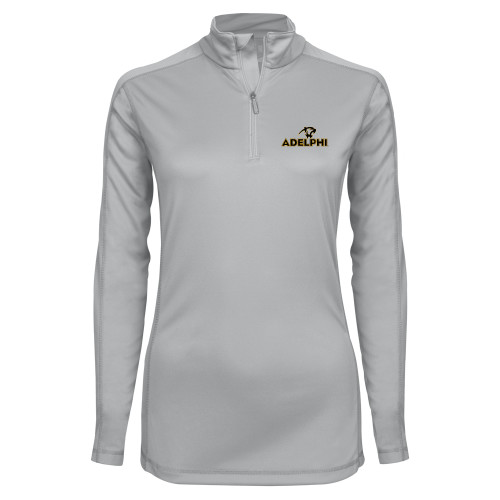  Syntrel Womens Platinum Interlock 1/4 Zip - Adelphi with Panther Head