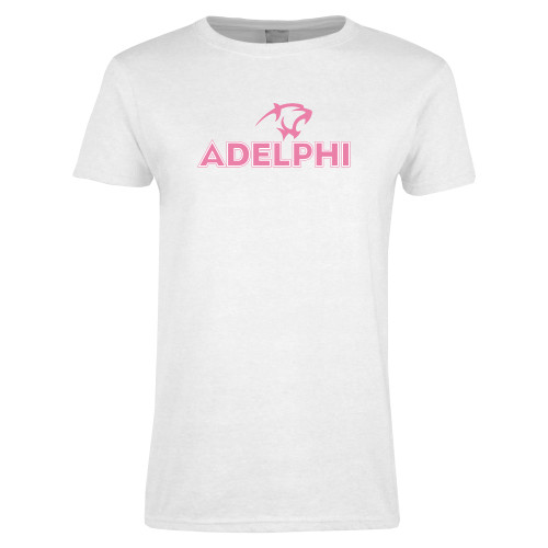  Womens White Short Sleeve Tee - Adelphi Institutional