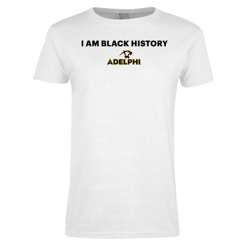  Womens White Short Sleeve Tee - I am Black History