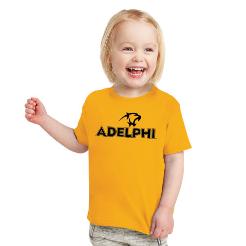  Toddler Gold T Shirt - Adelphi with Panther Head