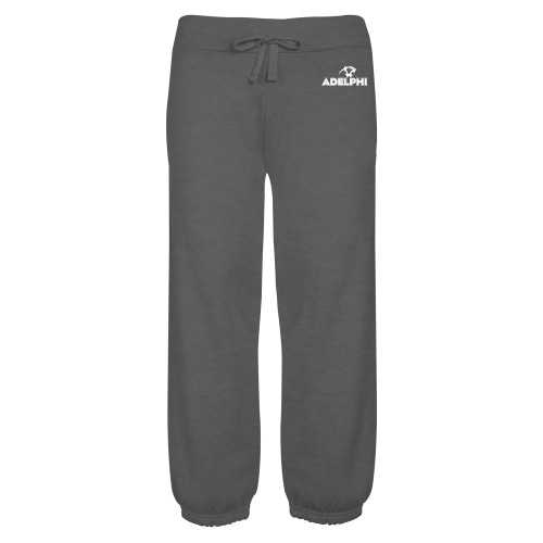  ENZA Womens Dark Heather Banded Fleece Capri - Adelphi with Panther Head