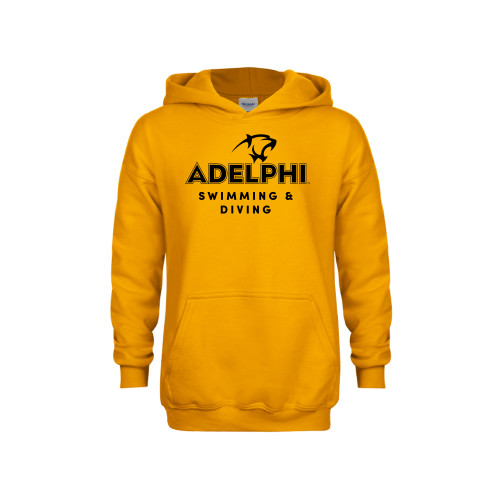  Youth Gold Fleece Hoodie - Swimming and Diving