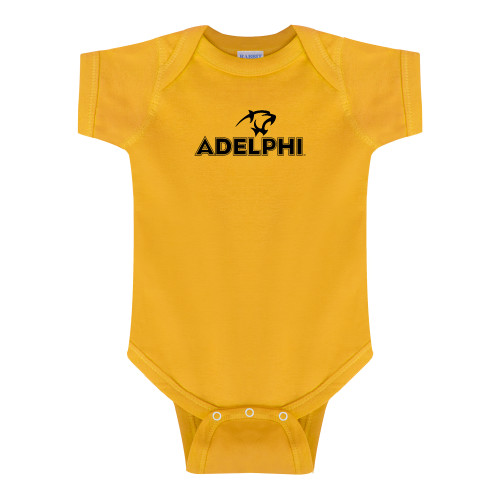  Gold Infant Onesie - Adelphi with Panther Head