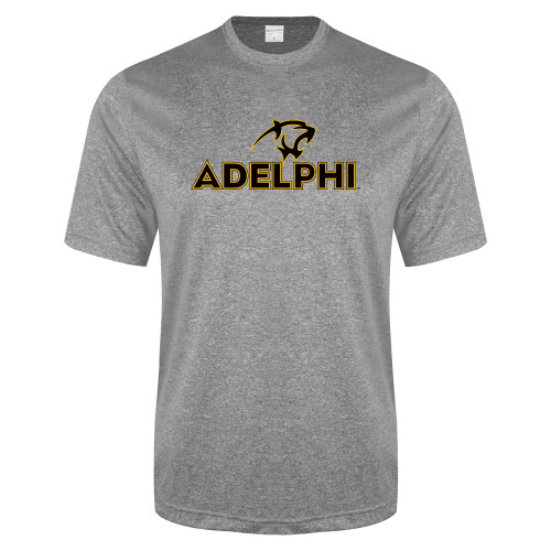  Grey Heather Performance Contender Tee - Adelphi with Panther Head