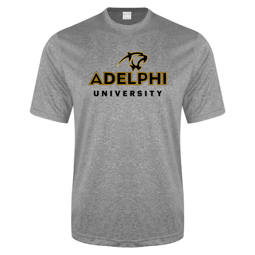  Grey Heather Performance Contender Tee - Panther Head Adelphi University