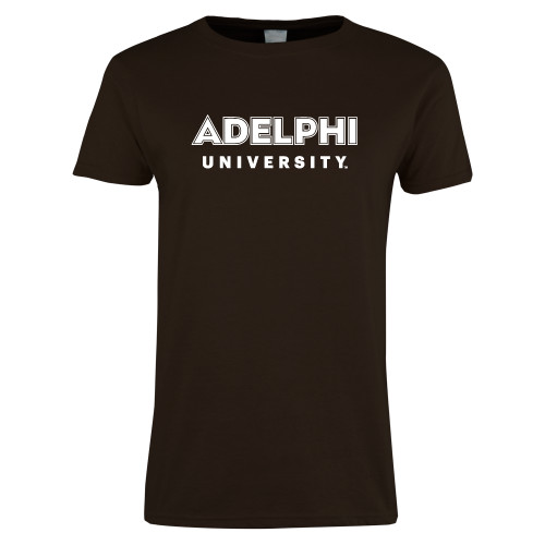  Womens Short Sleeve Brown Tee - Adelphi University Institutional
