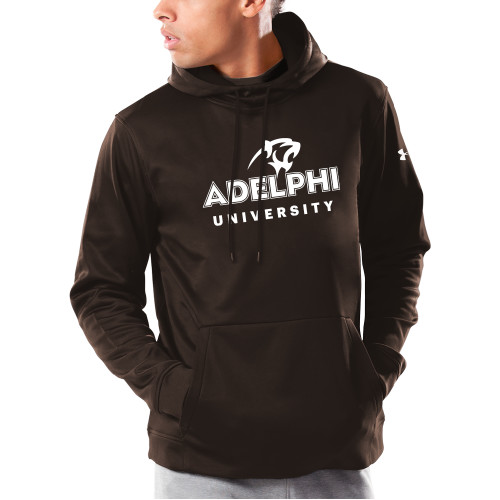  Under Armour Brown Armour Fleece Hoodie - Panther Head Adelphi University