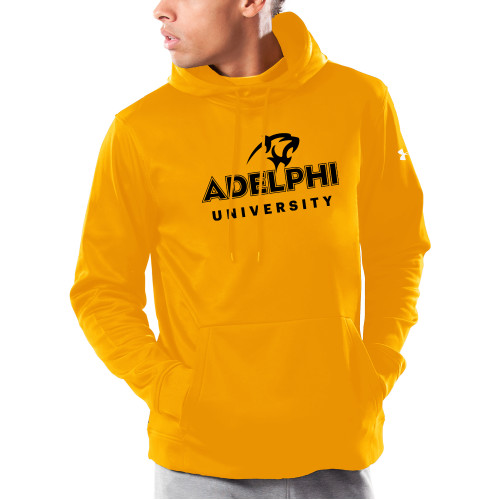  Under Armour Gold Armour Fleece Hoodie - Panther Head Adelphi University