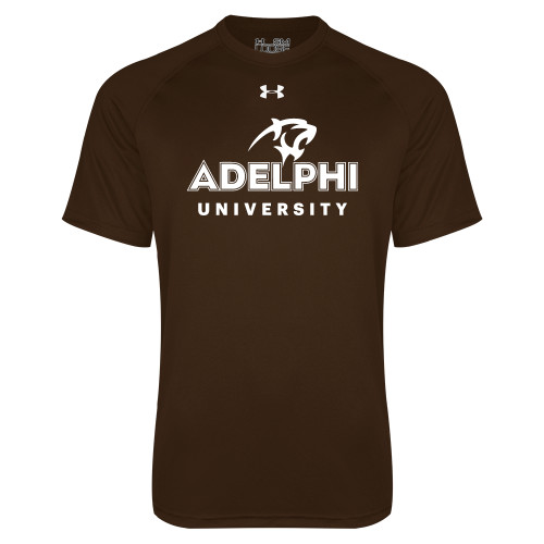  Under Armour Brown Tech Tee - Panther Head Adelphi University
