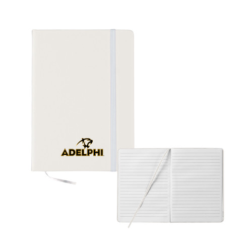  5x7 White Hard Cover Journal - Adelphi with Panther Head