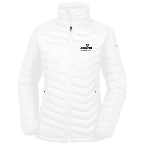  Columbia Womens White Powder Lite Jacket - Panther Head Adelphi University