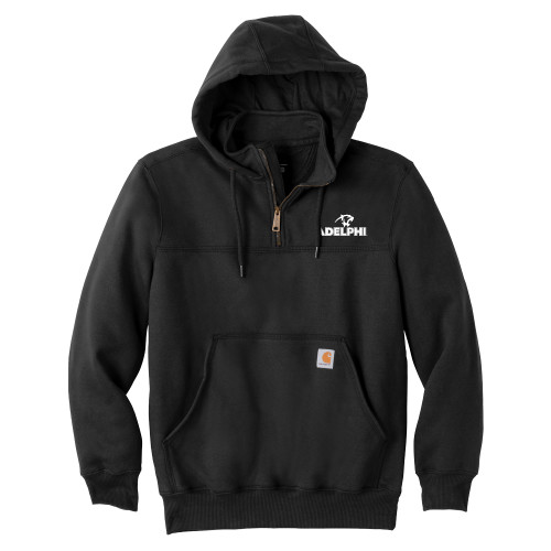  Carhartt Black Rain Defender Paxton Hooded Zip Sweatshirt - Adelphi with Panther Head