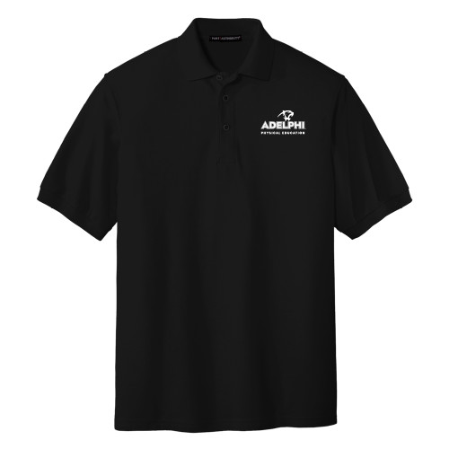  Black Silk Touch Polo - Adelphi Physical Education