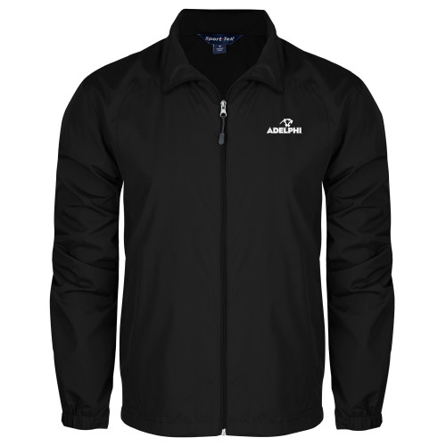  Black Full Zip Wind Jacket - Adelphi with Panther Head