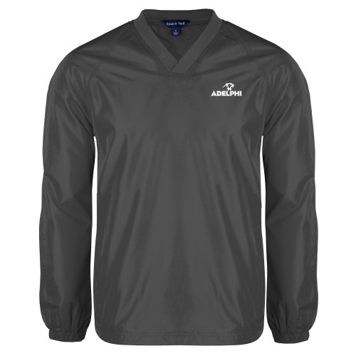  Charcoal V Neck Raglan Windshirt - Adelphi with Panther Head