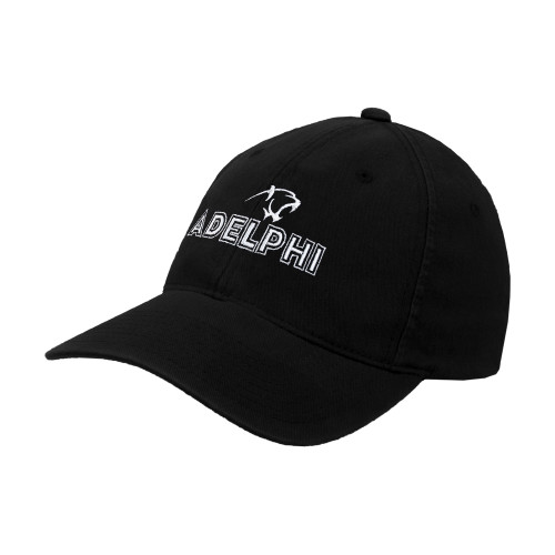 Black Flexfit Structured Low Profile Hat - Adelphi with Panther Head