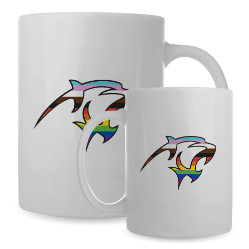  Full Color White Mug 15oz - Adelphi Pride Mascot Head