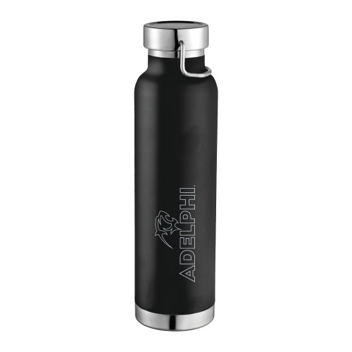  Thor Copper Vacuum Insulated Black Bottle 22oz - Adelphi with Panther Head Engraved