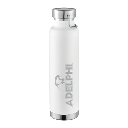  Thor Copper Vacuum Insulated White Bottle 22oz - Adelphi with Panther Head Engraved
