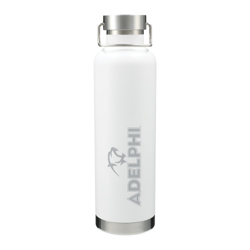  Thor Copper Vacuum Insulated White Bottle 32oz - Adelphi with Panther Head Engraved